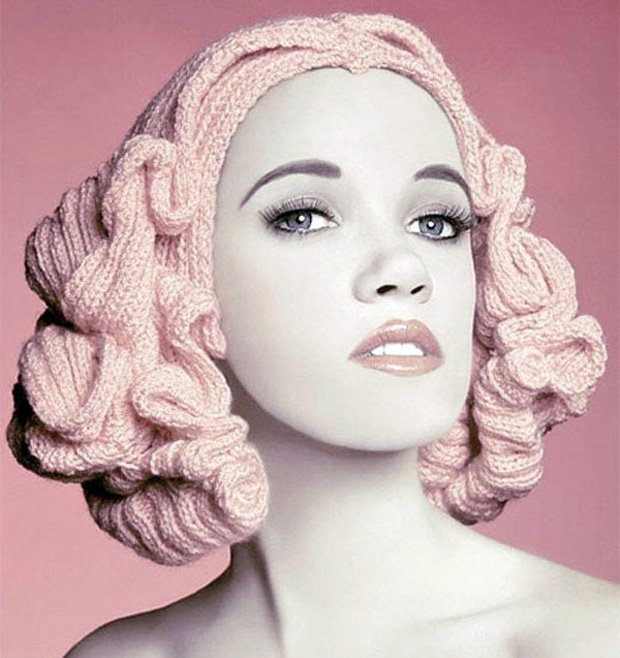 Knitted wool wigs photo