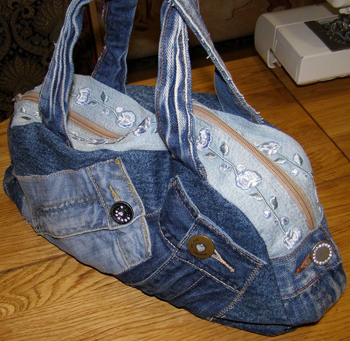 old jeans bag