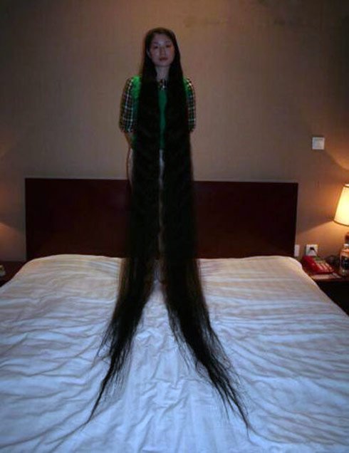 Very long loose hair, photo