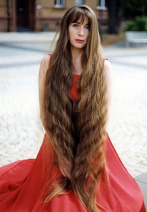 Girl with long hair, photo