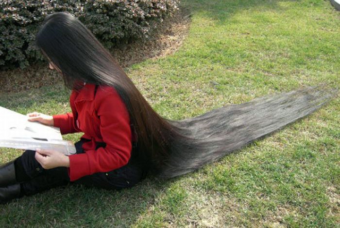 Beautiful long hair, girl photo