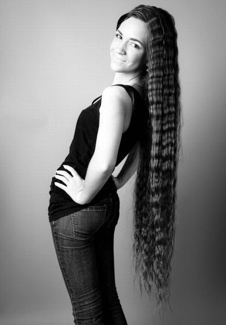 Beautiful long hair, girl photo