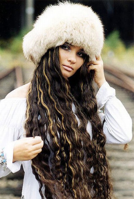 Girl with long hair, photo