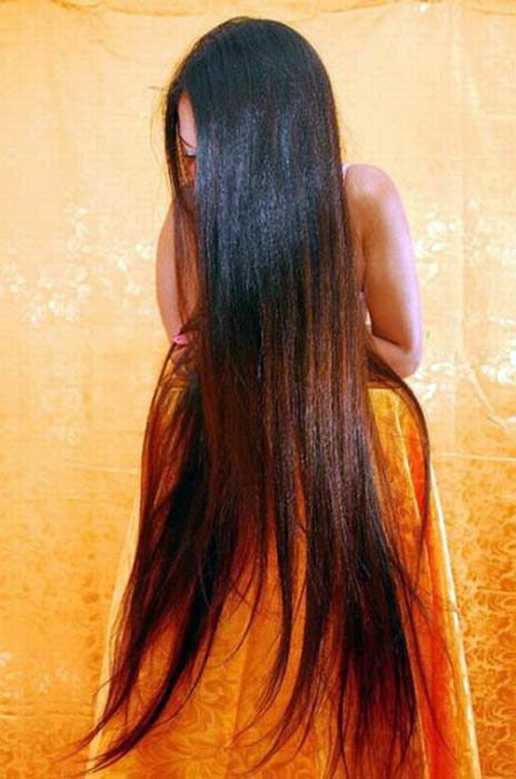 Girl with long hair, photo