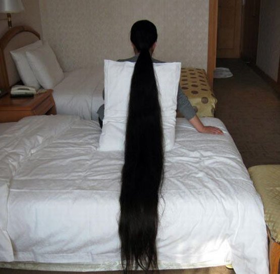 Girl with long hair, photo