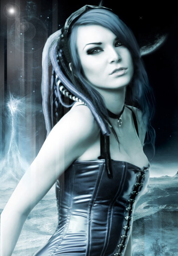 Cyber-goth style, girl photo