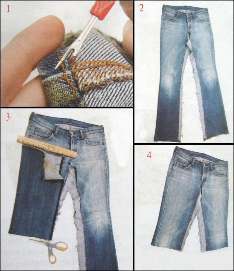 How to sew a skirt from old jeans with your own hands