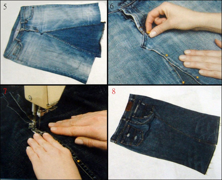 How to sew a skirt from old jeans with your own hands