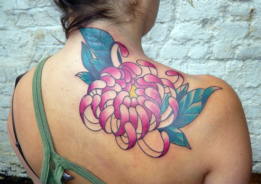 Japanese chrysanthemum tattoo photo