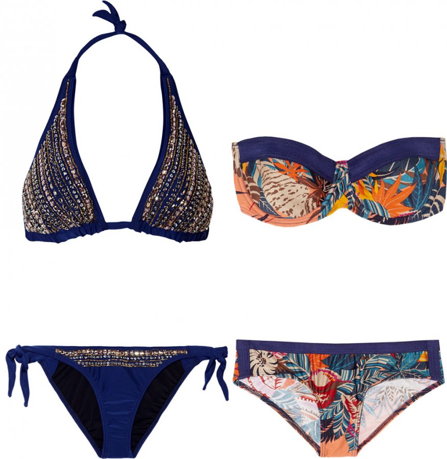 Swimwear with rhinestones and patterns, photo