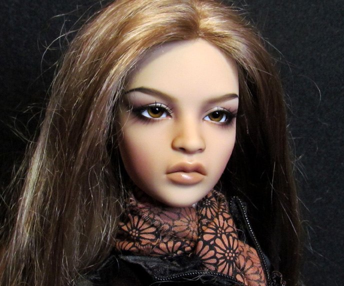 BJD doll in a replaceable wig, photo