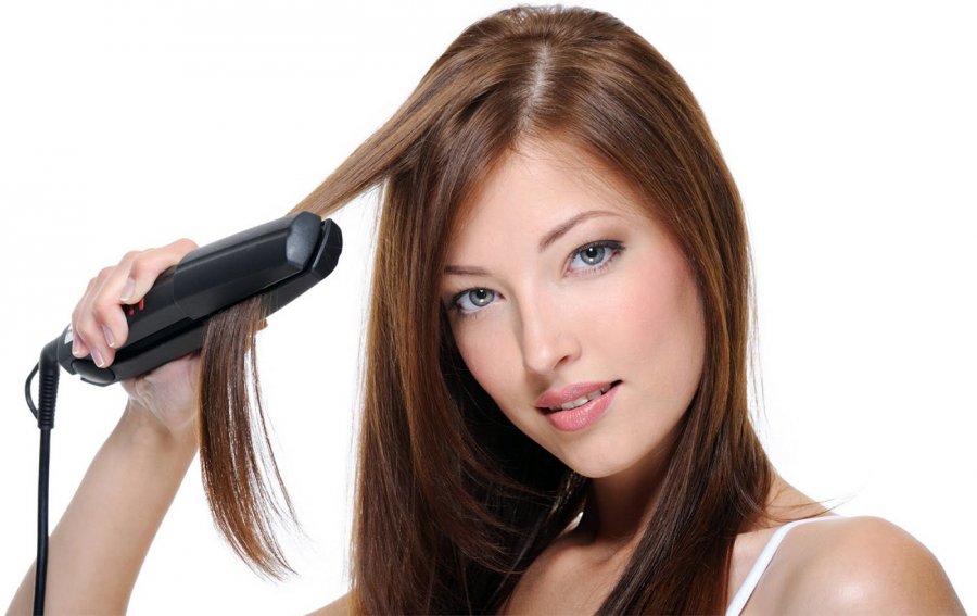 Hair straightening, photo