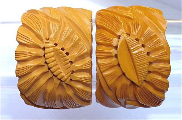 Carved bakelite bracelets, photo