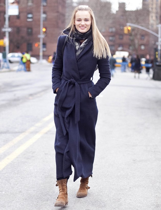 Model in a warm coat