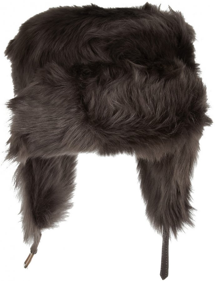 fur hat with earflaps, photo