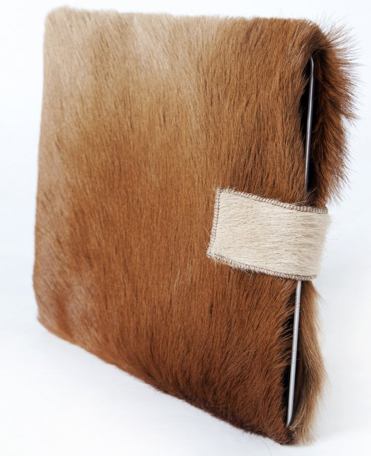 Fur case for iPad tablet, photo