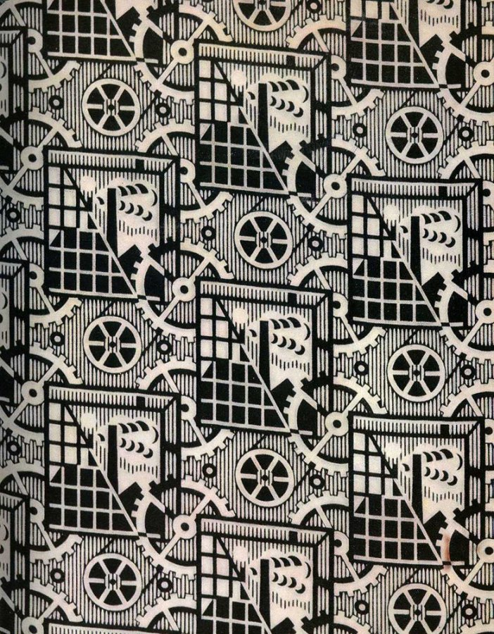 Avant-garde print on fabrics of the early 20th century, photo