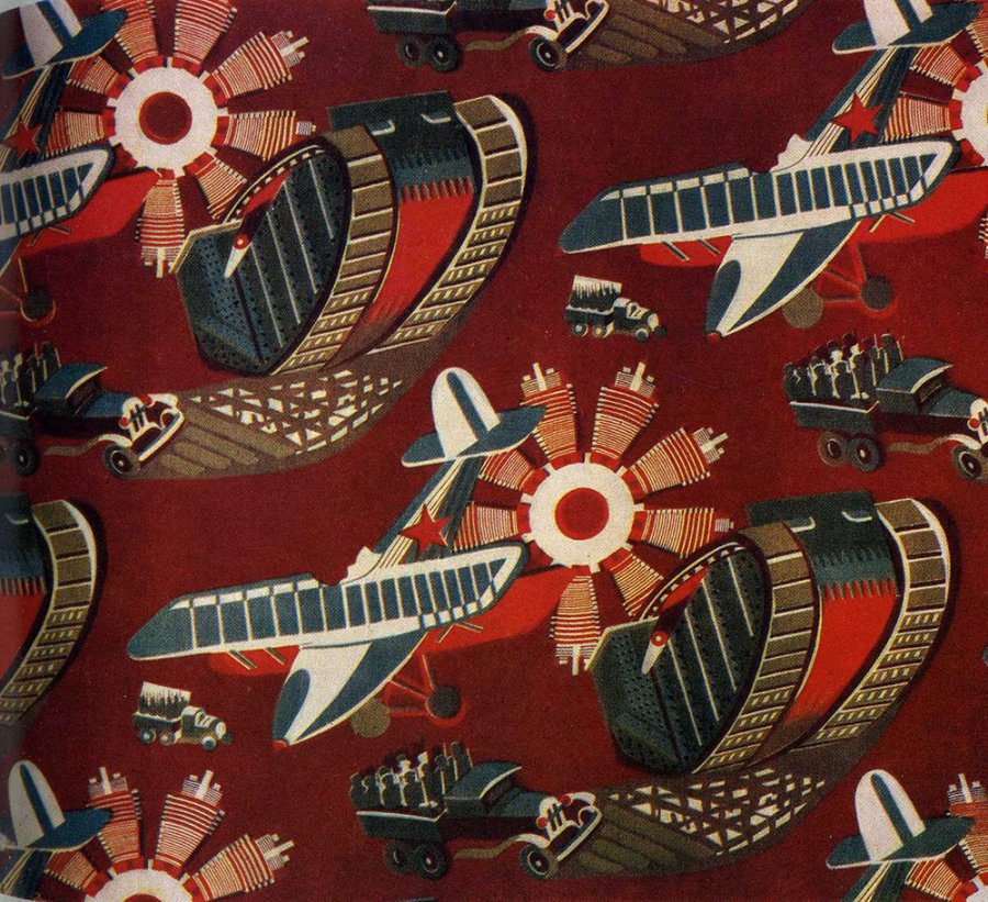 Avant-garde print on fabrics of the early 20th century, photo