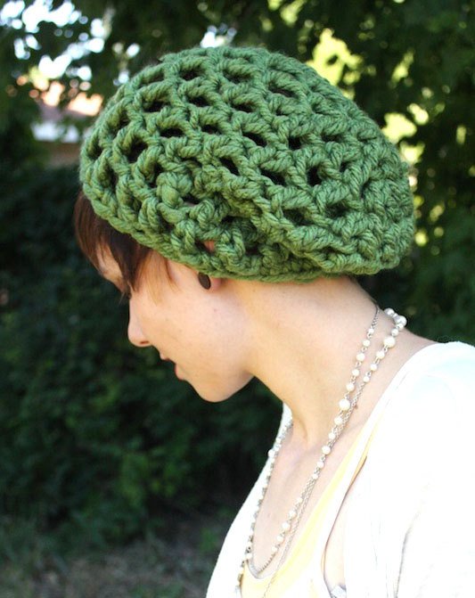 Green knitted hat, photo