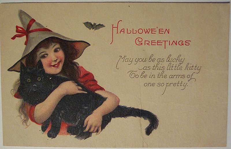 Antique Postcard - Halloween