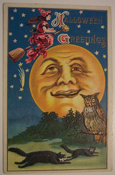 Moon - vintage postcard