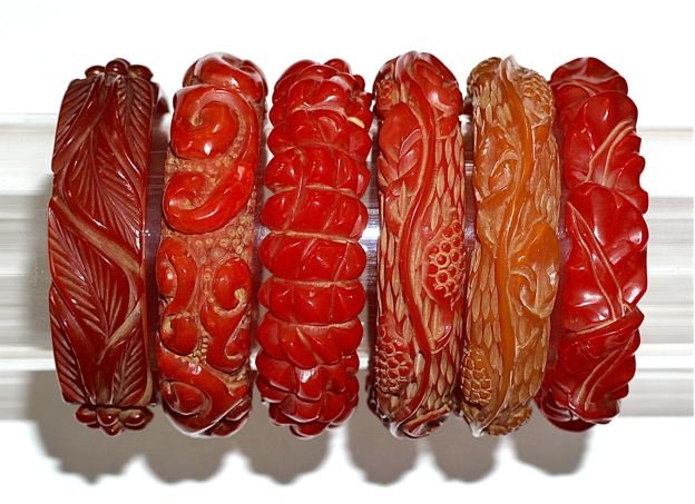 Beautiful Carved Vintage Bakelite Bracelets