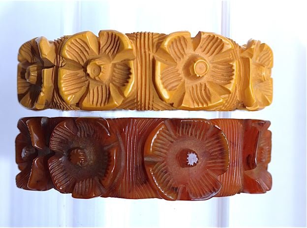 Beautiful Carved Vintage Bakelite Bracelets