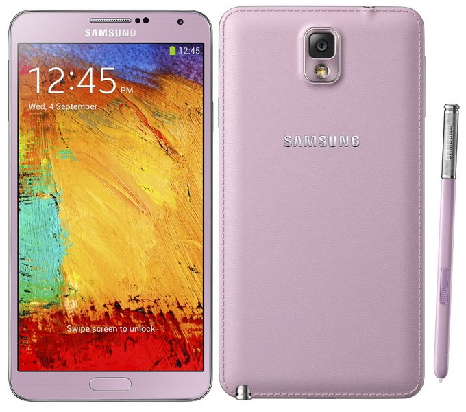 Pink Samsung smartphone for girls Galaxy Note 3 Blush Pink