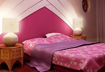 Bedroom in shades of pink