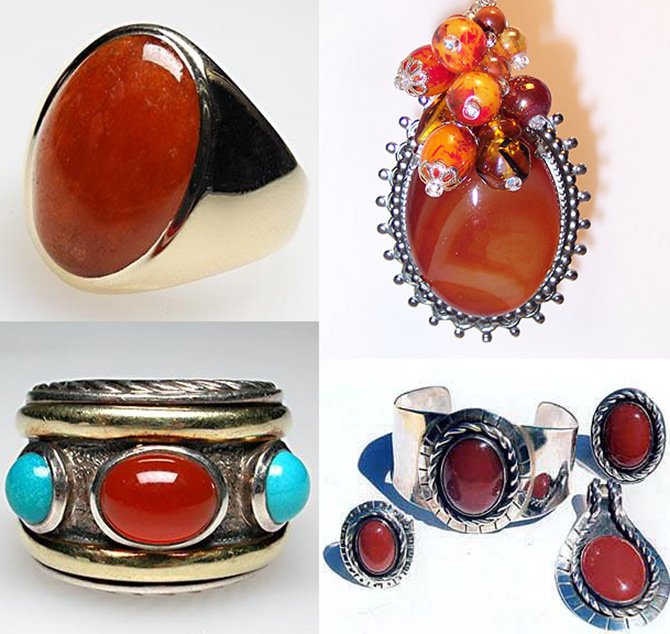 photo of jewelry with carnelian