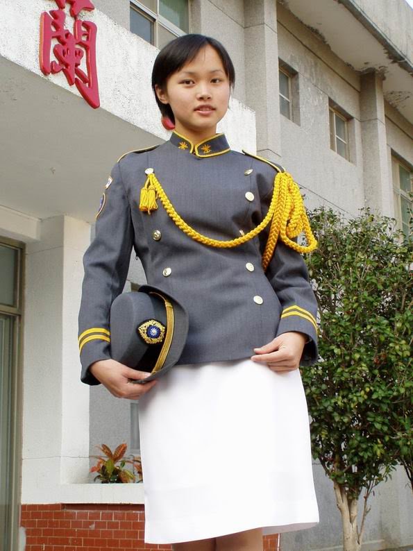 Photo of a girl in military uniform