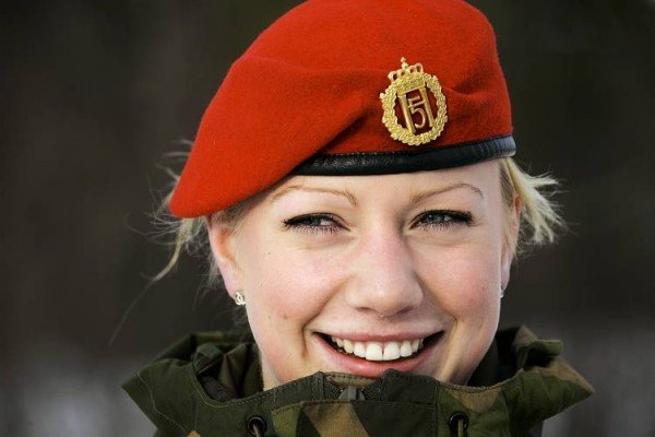 Photo of a girl in military uniform