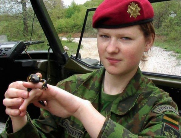 Photo of a girl in military uniform