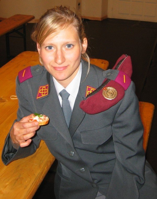 Photo of a girl in military uniform