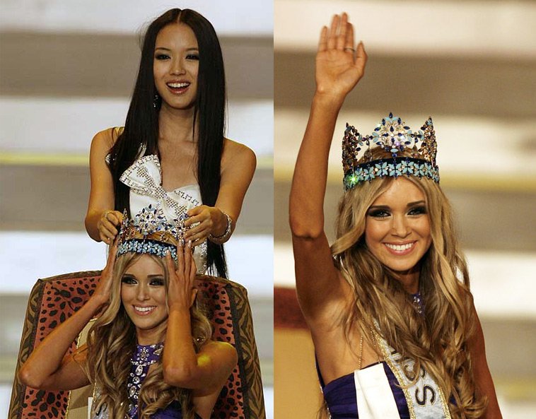 Miss World Ksenia Sukhinova wearing a crown