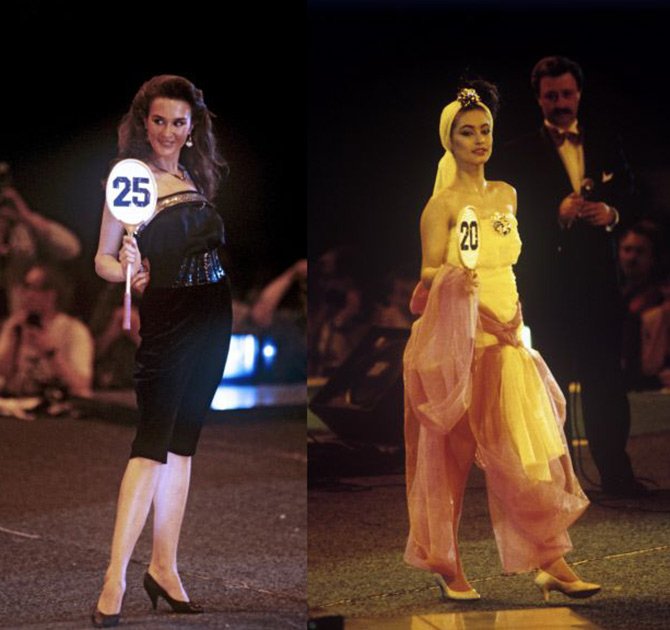 Contestants of the beauty pageant - Miss Moscow 1988