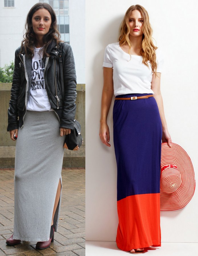 How to combine a maxi skirt with other clothes