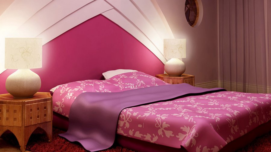 Bedroom in shades of pink