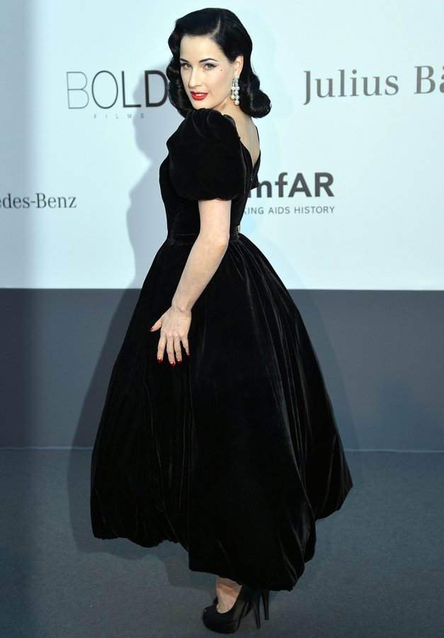 Dita Von Teese in a black dress