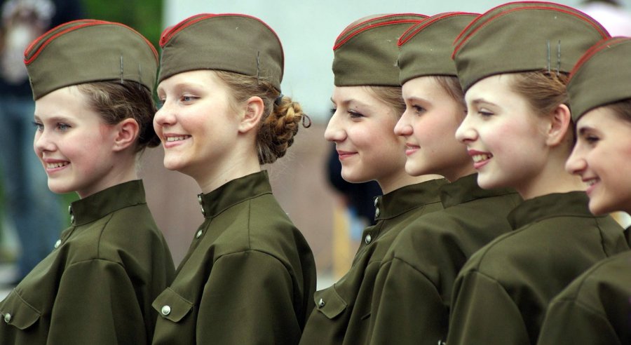 Girls in military uniform and military service for girls