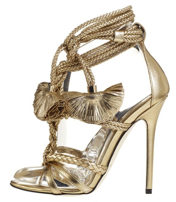 Gold sandals spring-summer 2024