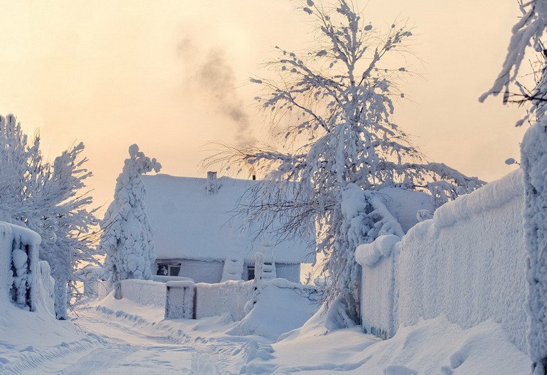 Winter is the time when white snow falls