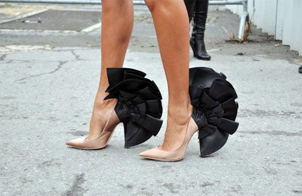 Shoes with unusual heels