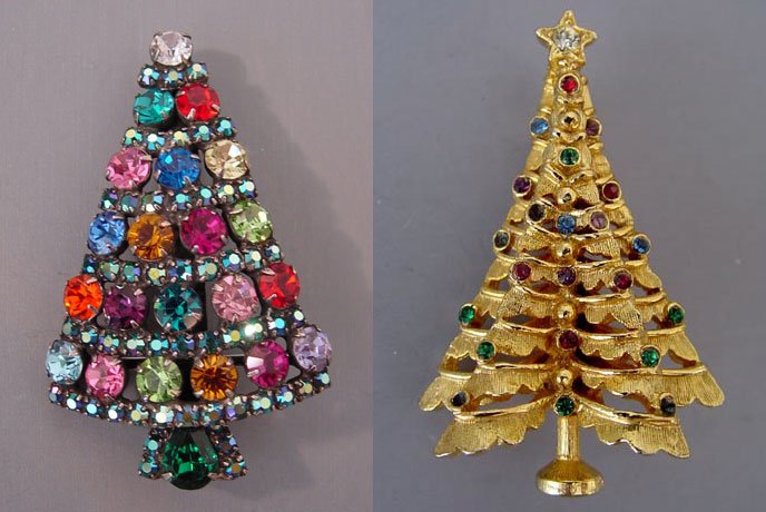 Brooch - Christmas tree, decoration