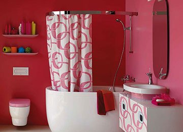 Bathroom in pink tones