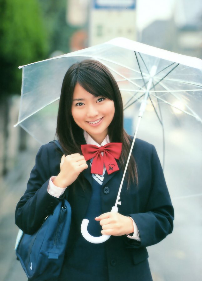 Beautiful Japanese schoolgirl in uniform