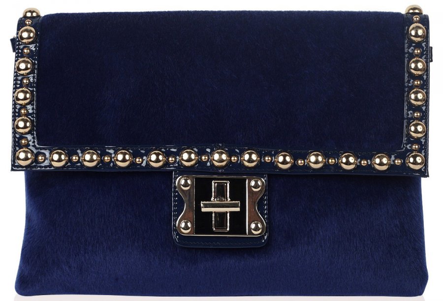 Pony skin envelope clutch