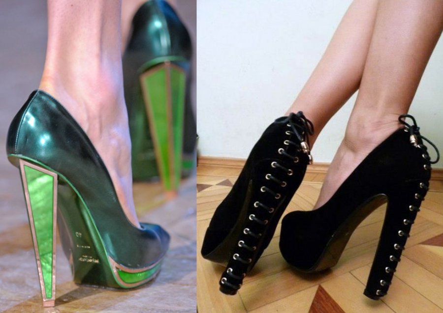 Shoes with unusual heels