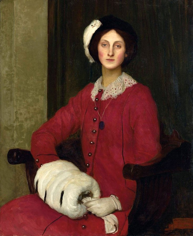 Lady with a fur clutch