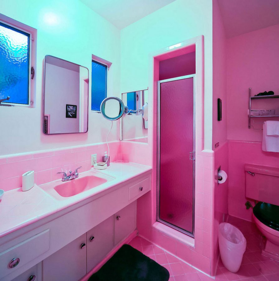 bathroom in pink